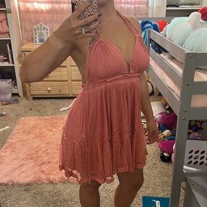 Rose pink mini dress